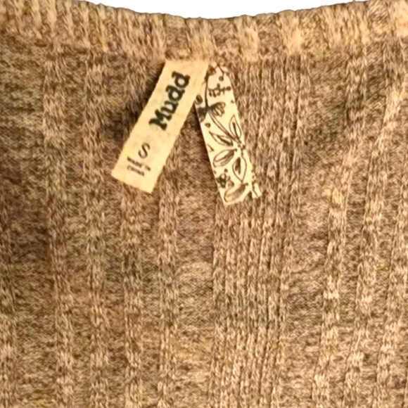🎁MUDD Square Neck Gray Knit Long Sleeve Sweater-Size S - Picture 11 of 13